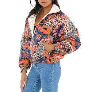 Free People Movement Primaloft collection Puffer Jacket. Bold mixed print Small